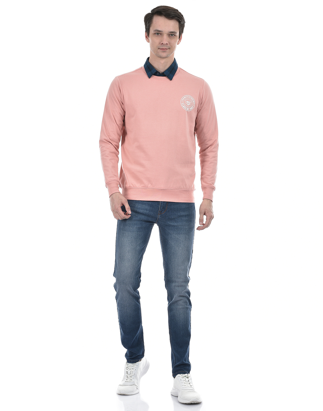 Numero Uno Men Abstract Pink Sweat Shirt